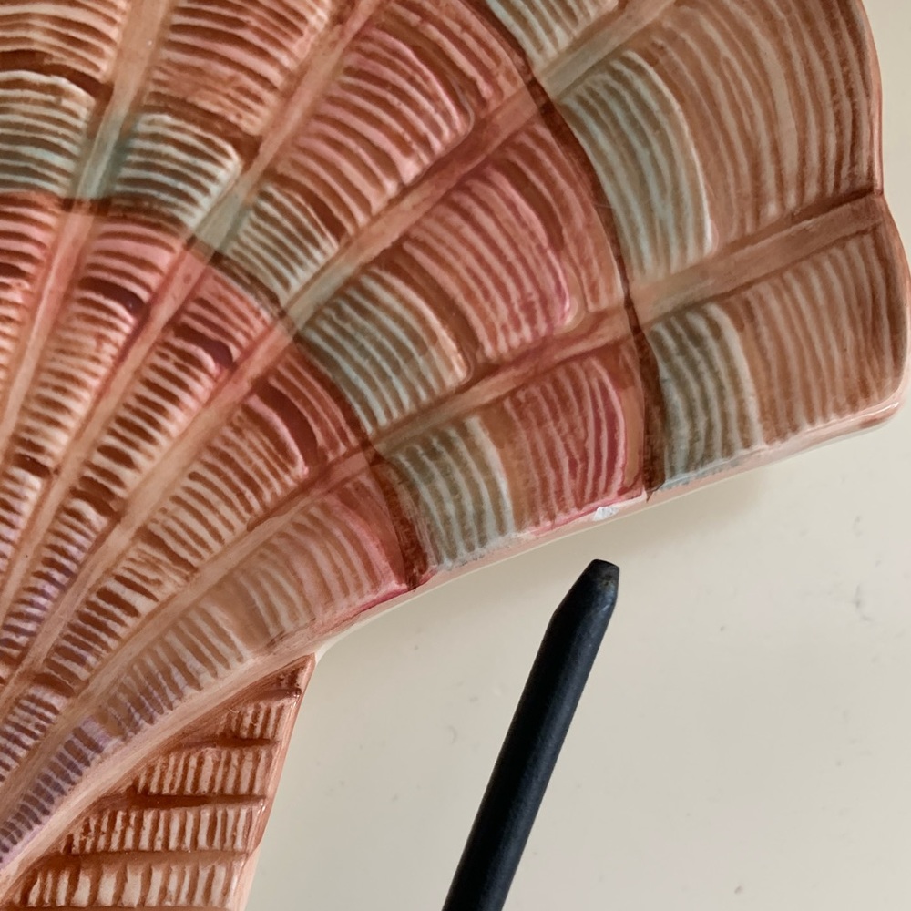 Fitz & Floyd Shell Dish Pink Trinket Plate Decor Beach Ceramic Textured China - Picture 9 of 14